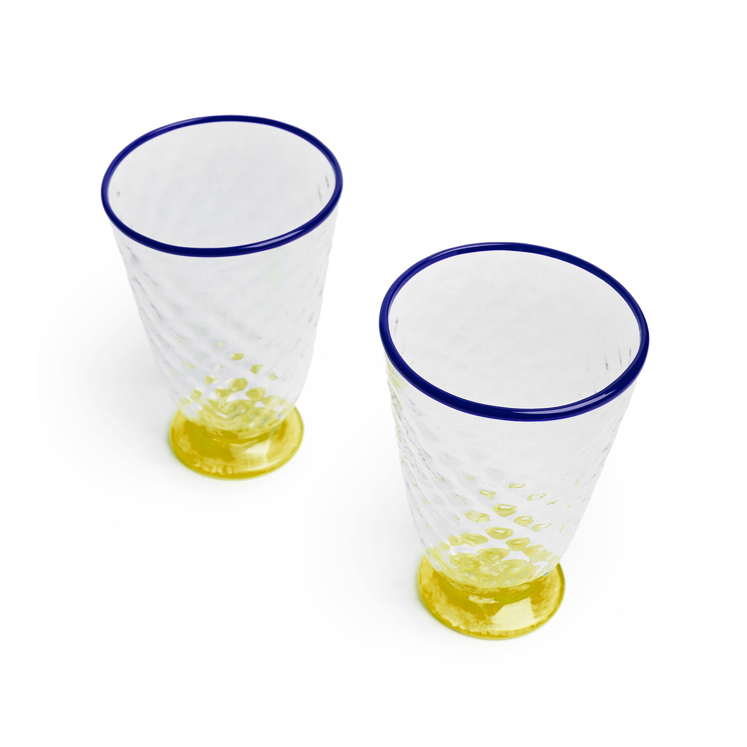 Shop La Doublej Quilted Glasses Set Of 2 In Yellow