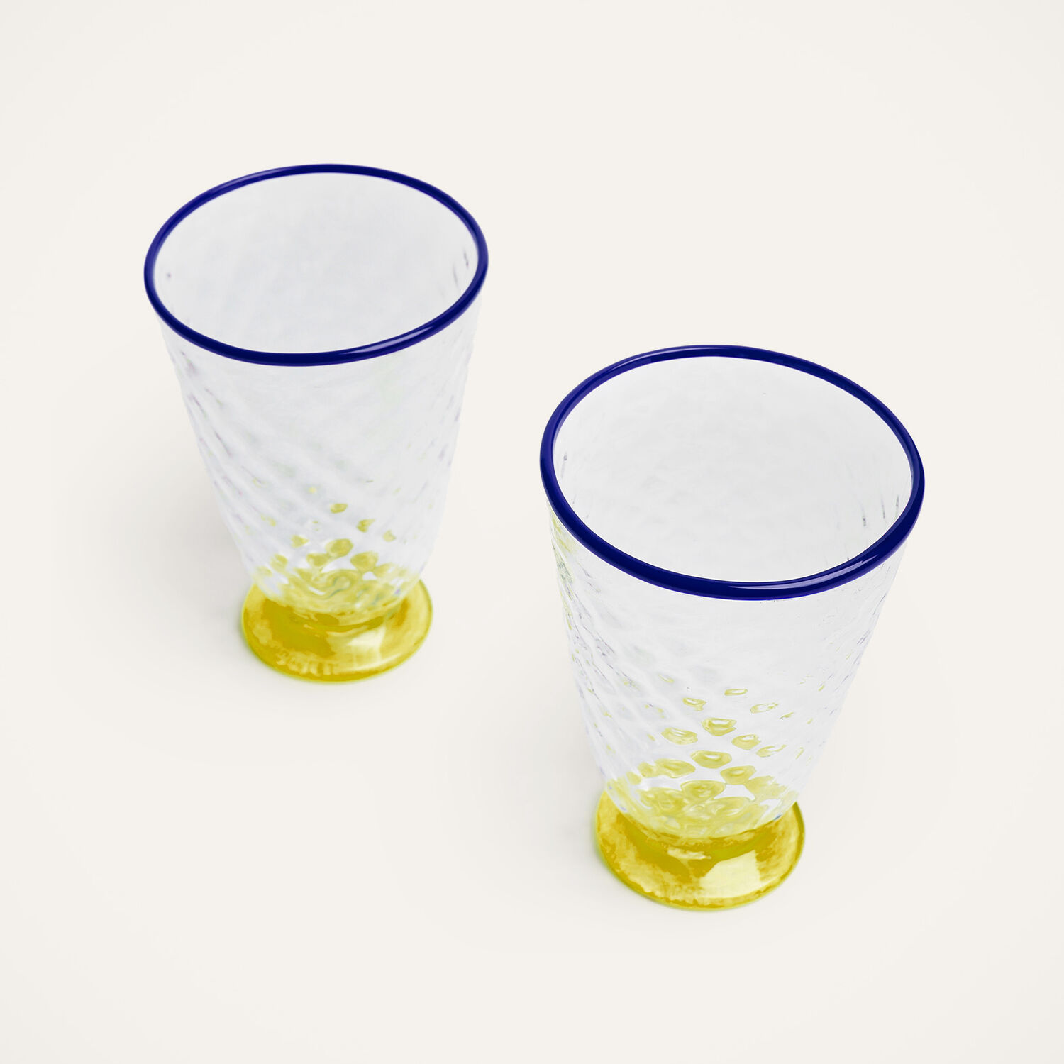 La Doublej Quilted Glasses Set Of 2 In Yellow