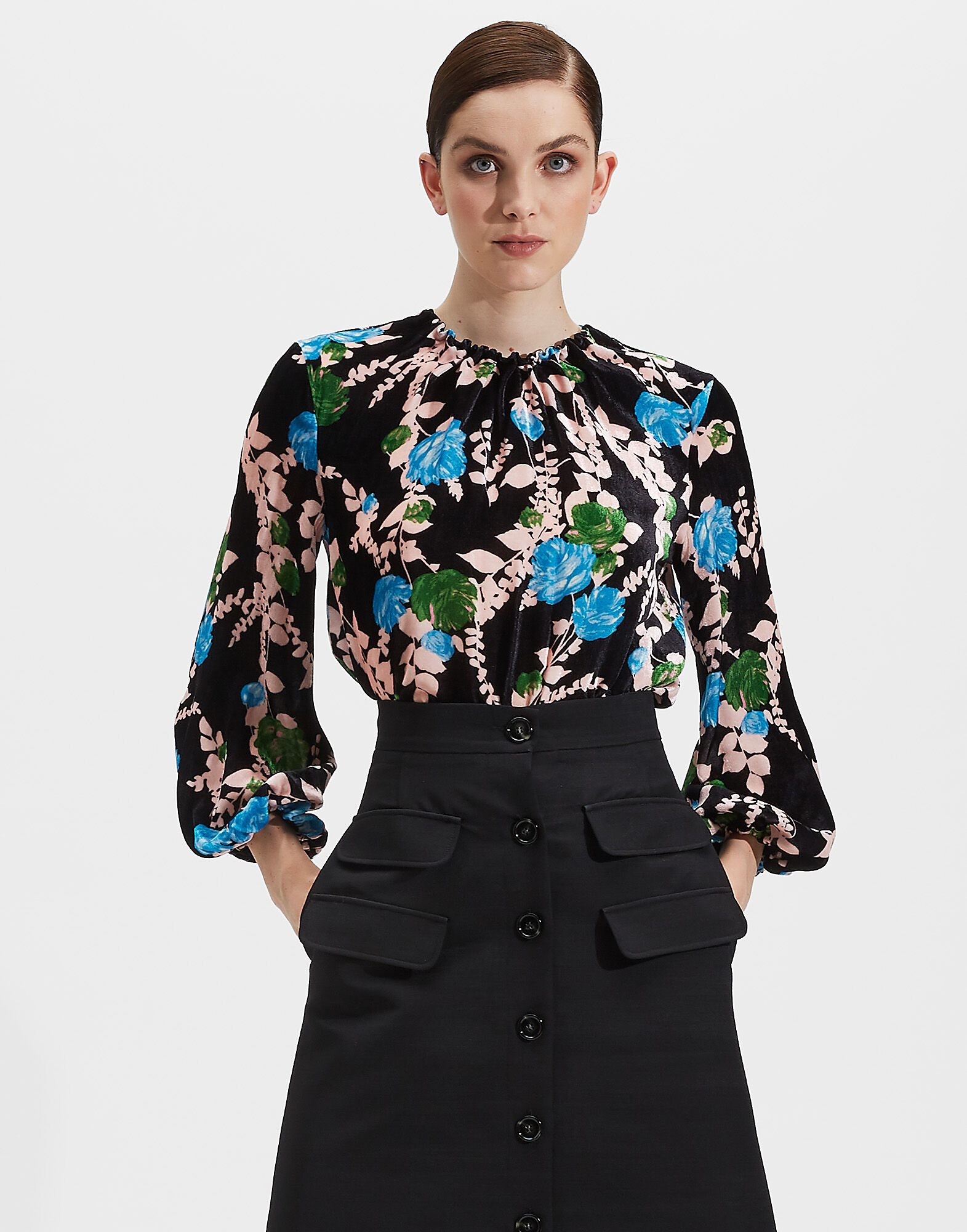 LaDoubleJ Charming Top Winter Rose Nero TOP0021VEL004WTR0003