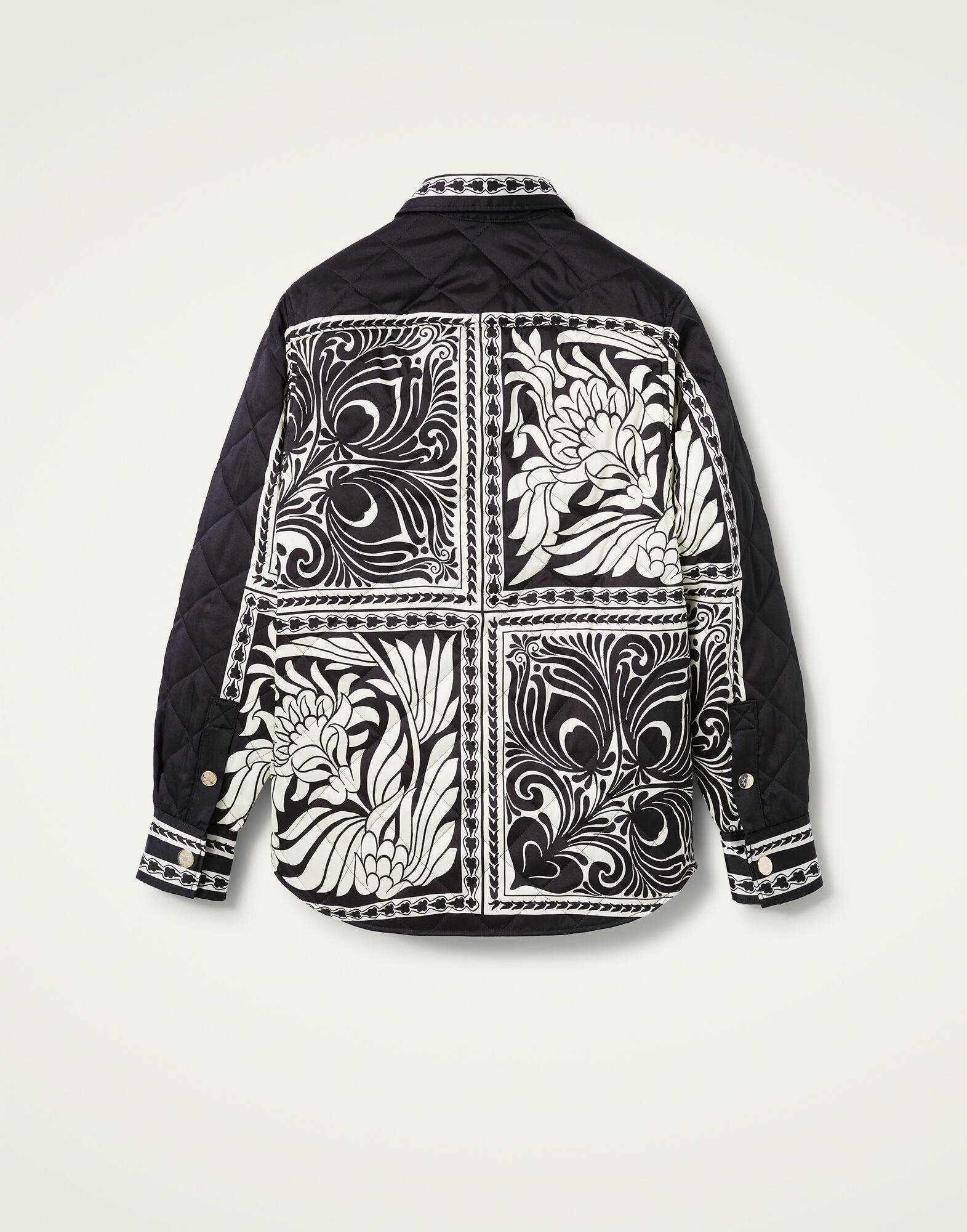 La DoubleJ Iris Shirt Jacket Mix Tiles Plac&eacute;e Black JAC0090POL002MIX01BL01