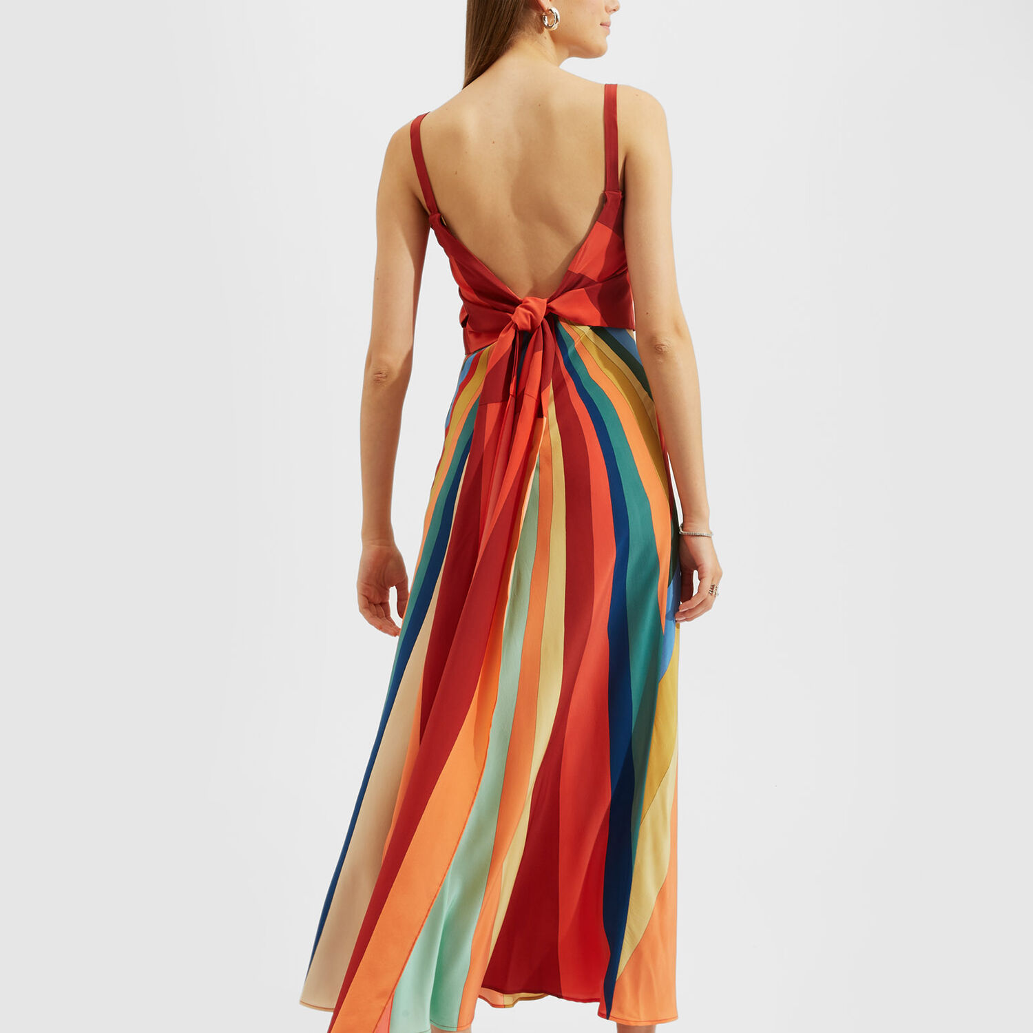La Doublej Slip-around Silk Maxi Dress In Rainbow