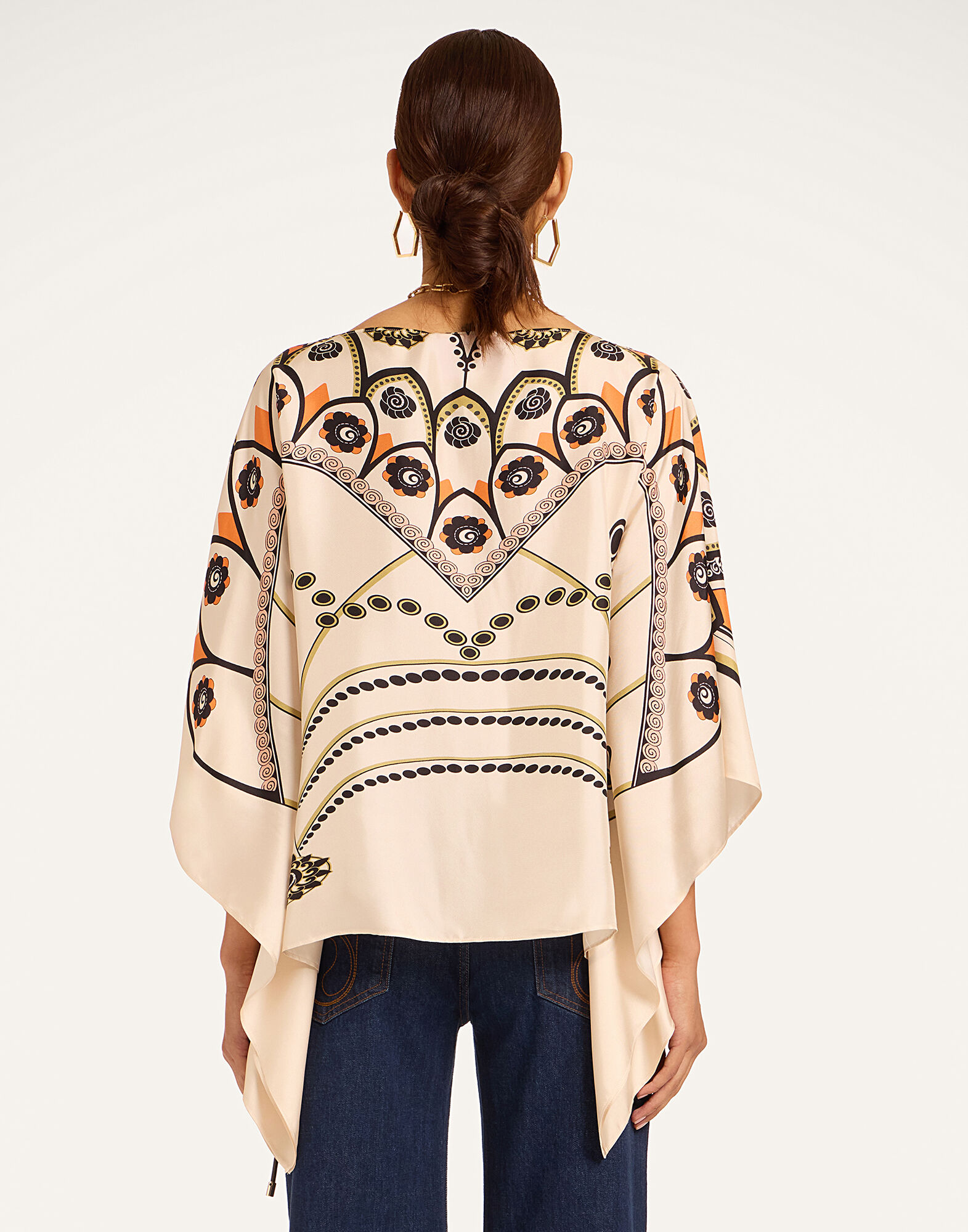 La DoubleJ Foulard Top Plume Plac&eacute;e Ivory TOP0195SIL029PLU03WH04