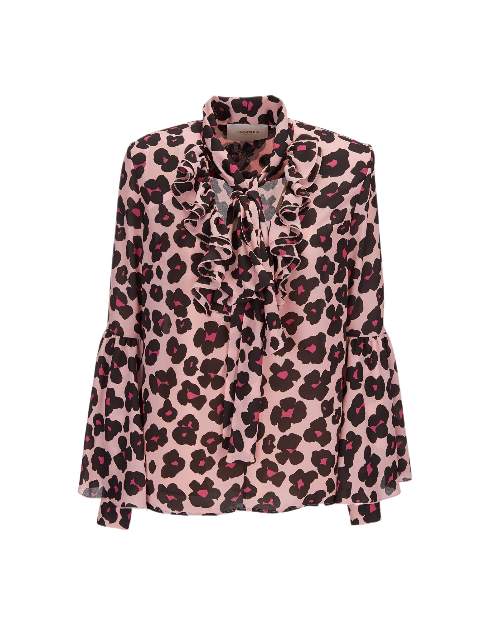 LaDoubleJ Carmen Shirt Flower Leopard Rosa SHI0035DBG001FLL0003