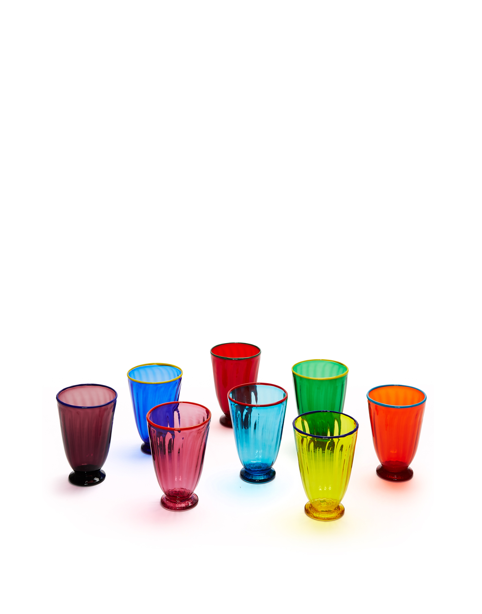 La DoubleJ Editions Rainbow Glass Set of 8 Rainbow GLA0003MUR001ASS0001