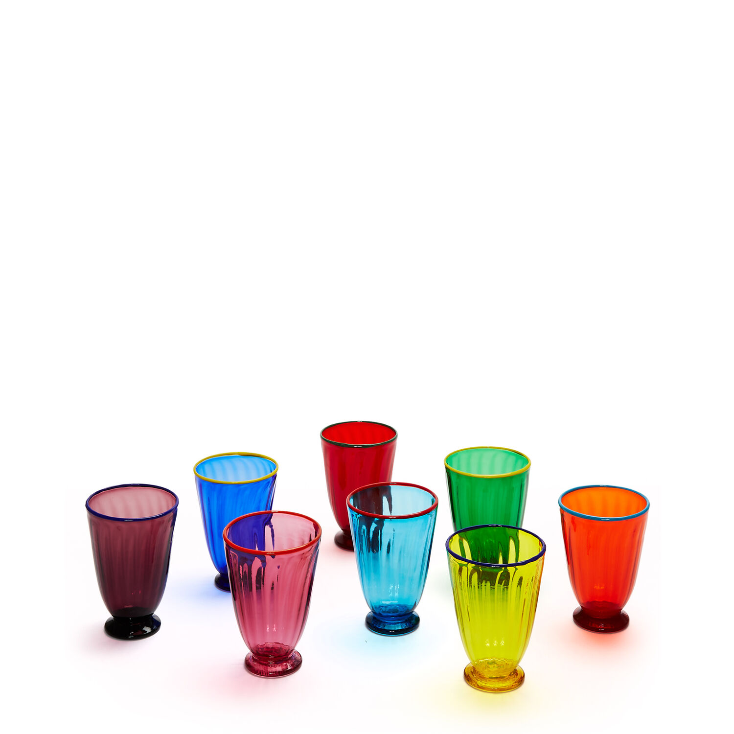 La Doublej Rainbow Glasses Set Of 8