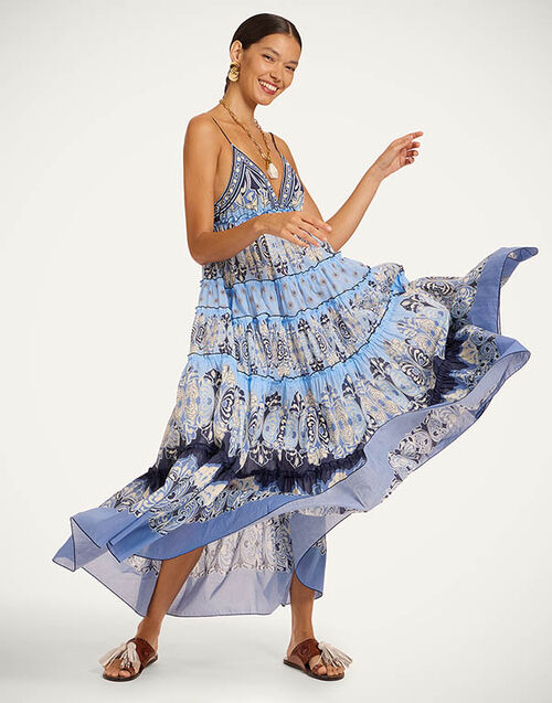 La DoubleJ Nymph Dress Cocoon Plac&eacute;e Blue DRE1105COT093COC02BU03