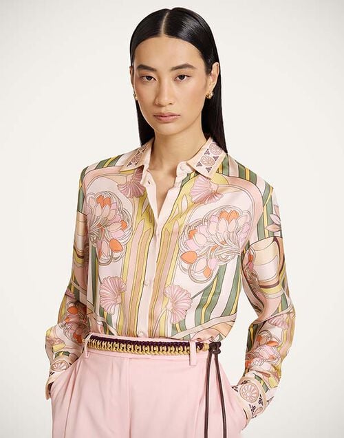 La DoubleJ Boy Shirt Tulip Plac&eacute;e Pale Pink SHI0040SIL006TUL07PI02