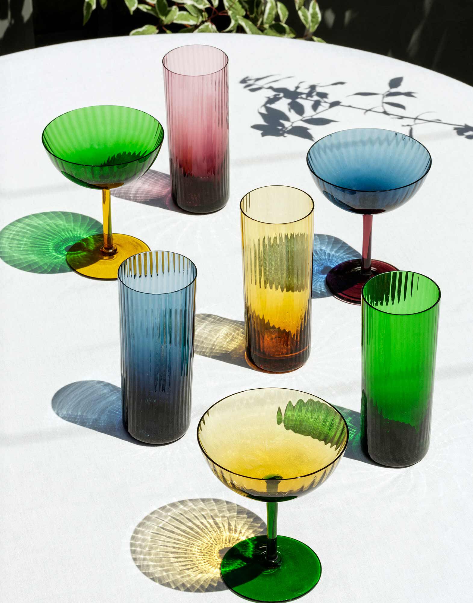 La DoubleJ Champagne Coupe Set of 2 Verde GLA0012MUR001GRE0008