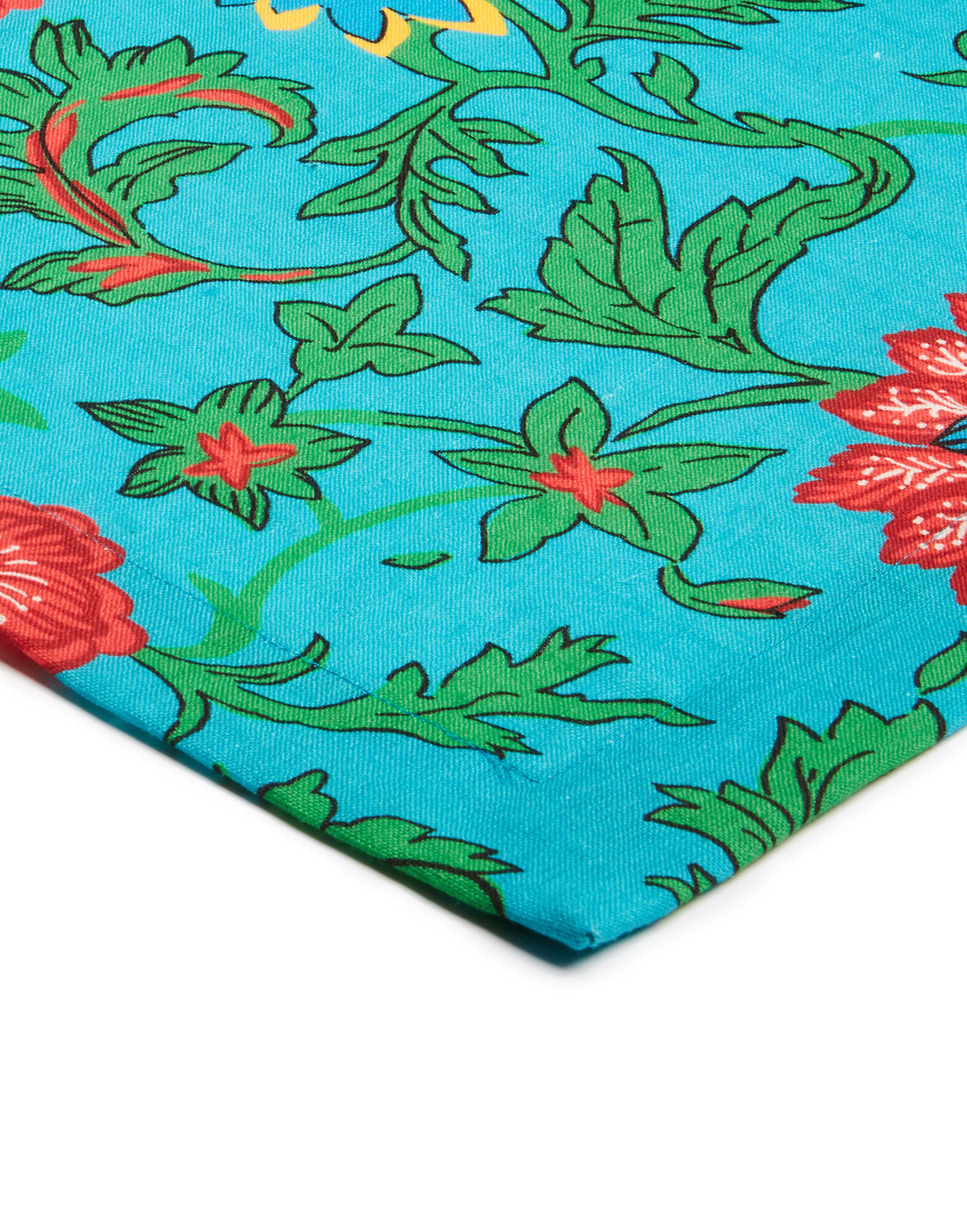 La DoubleJ Large Tablecloth (180x350) Dragon Flower Turchese TBC0003LIN001DRA0005