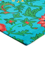 La DoubleJ Editions Large Tablecloth &#40;180x350&#41; Dragon Flower Turchese TBC0003LIN001DRA0005