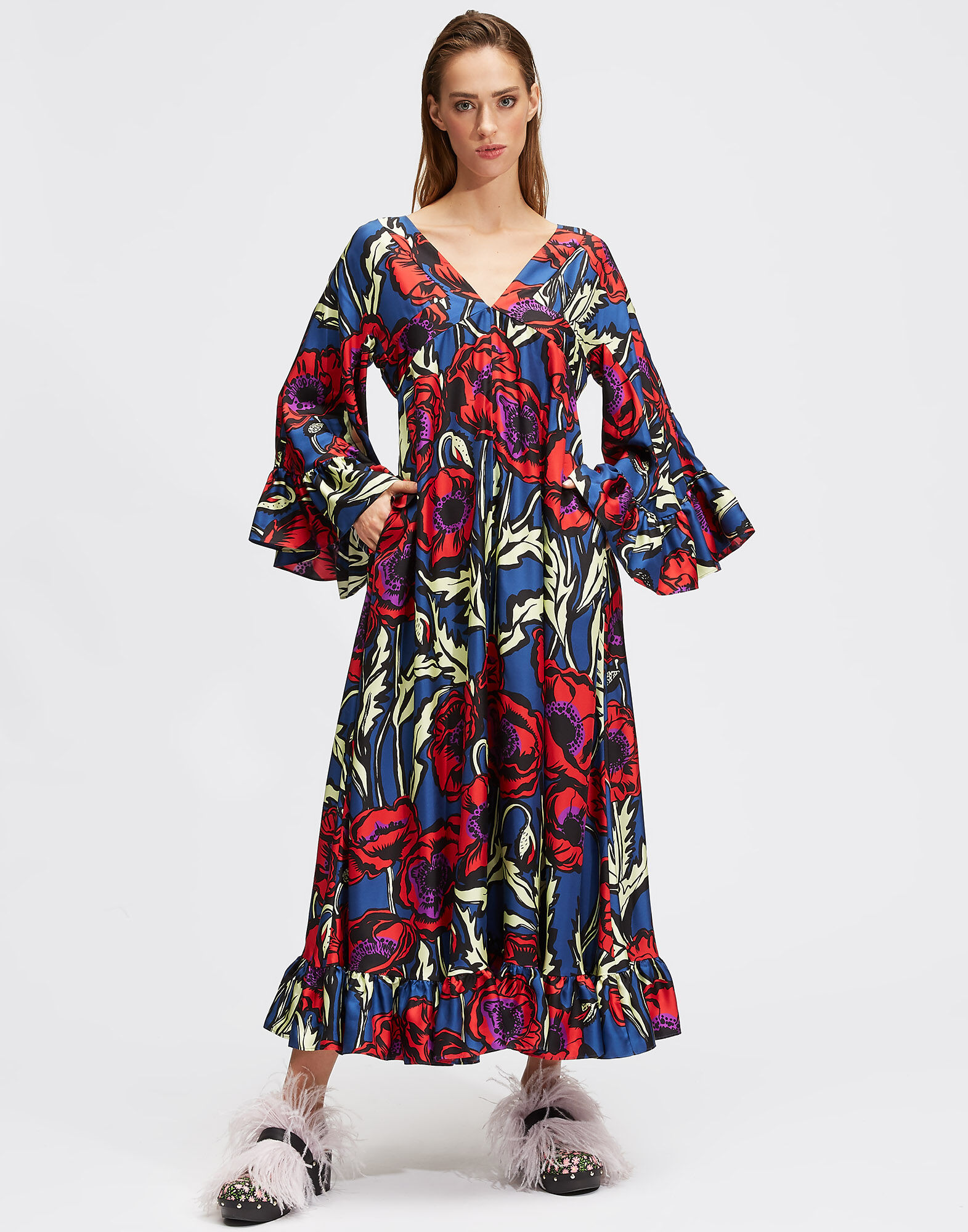 LaDoubleJ Tangier Kaftan Big Blooms DRE0155SIL001PFI0001