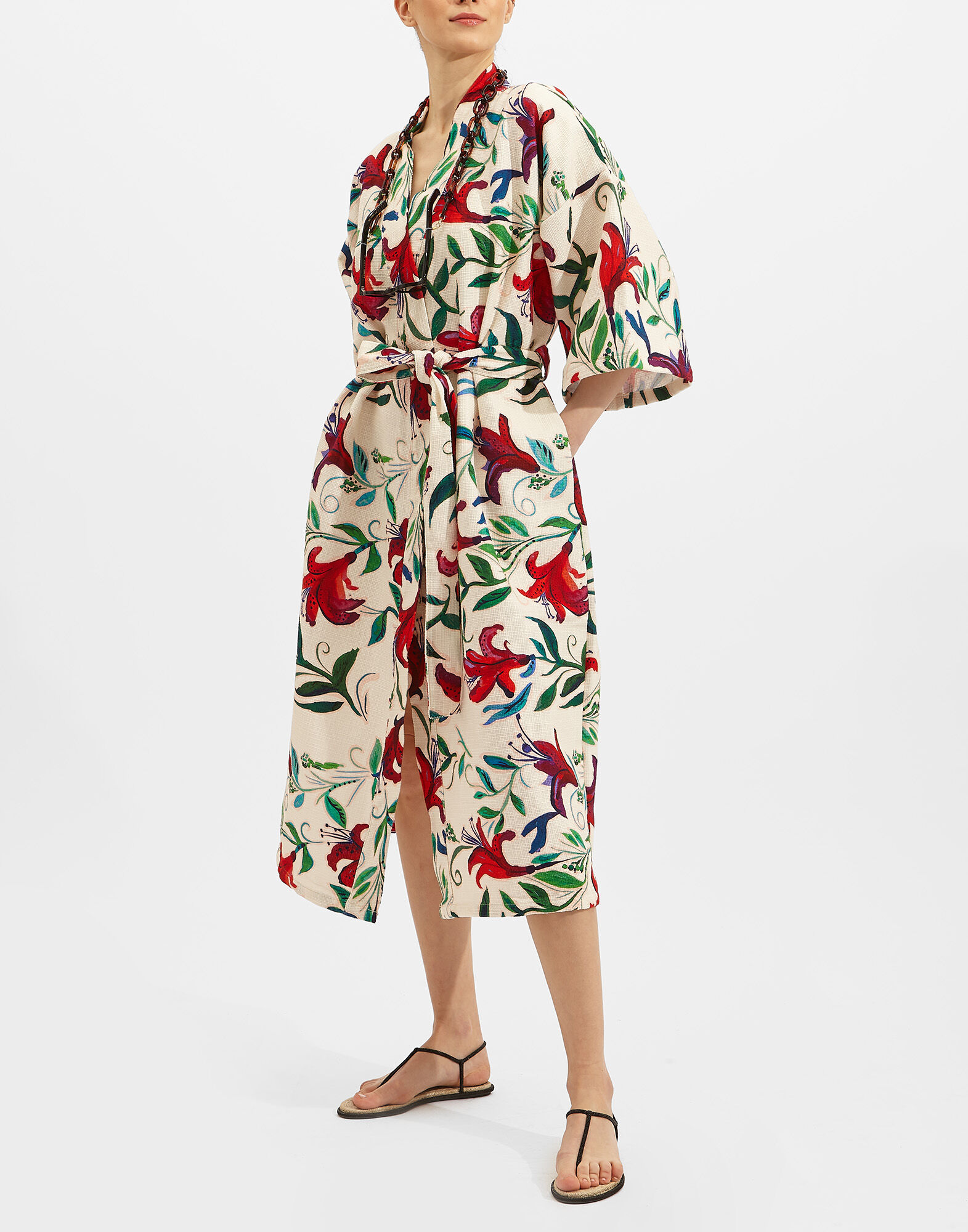 La DoubleJ Robe White Lily JAC0035COT024LIY0002