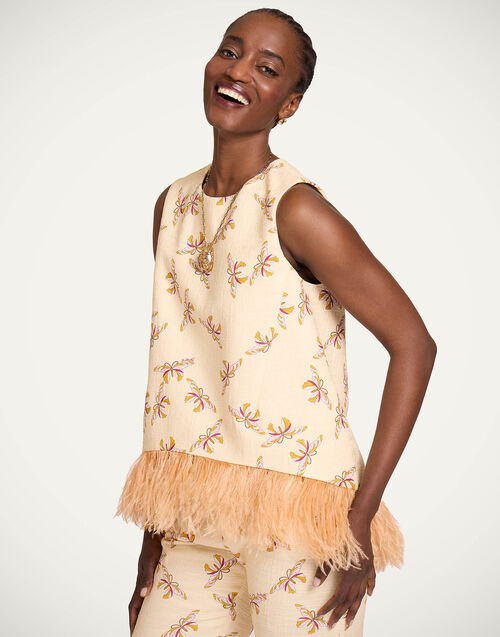 La DoubleJ La Scala Top Farfalla Buttercream TOP0013COT005FAR08WH09