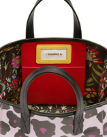 LaDoubleJ Mini Mama Tote Bag LaDoubleJ Mini Mama Tote Bag Flower Leopard Rosa BAG0004LEA002FLL0003