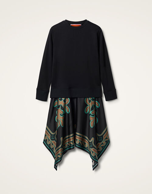 La DoubleJ Sporty Foulard Dress Herald Plac&eacute;e Black DRE0639JER040ALD02BL01