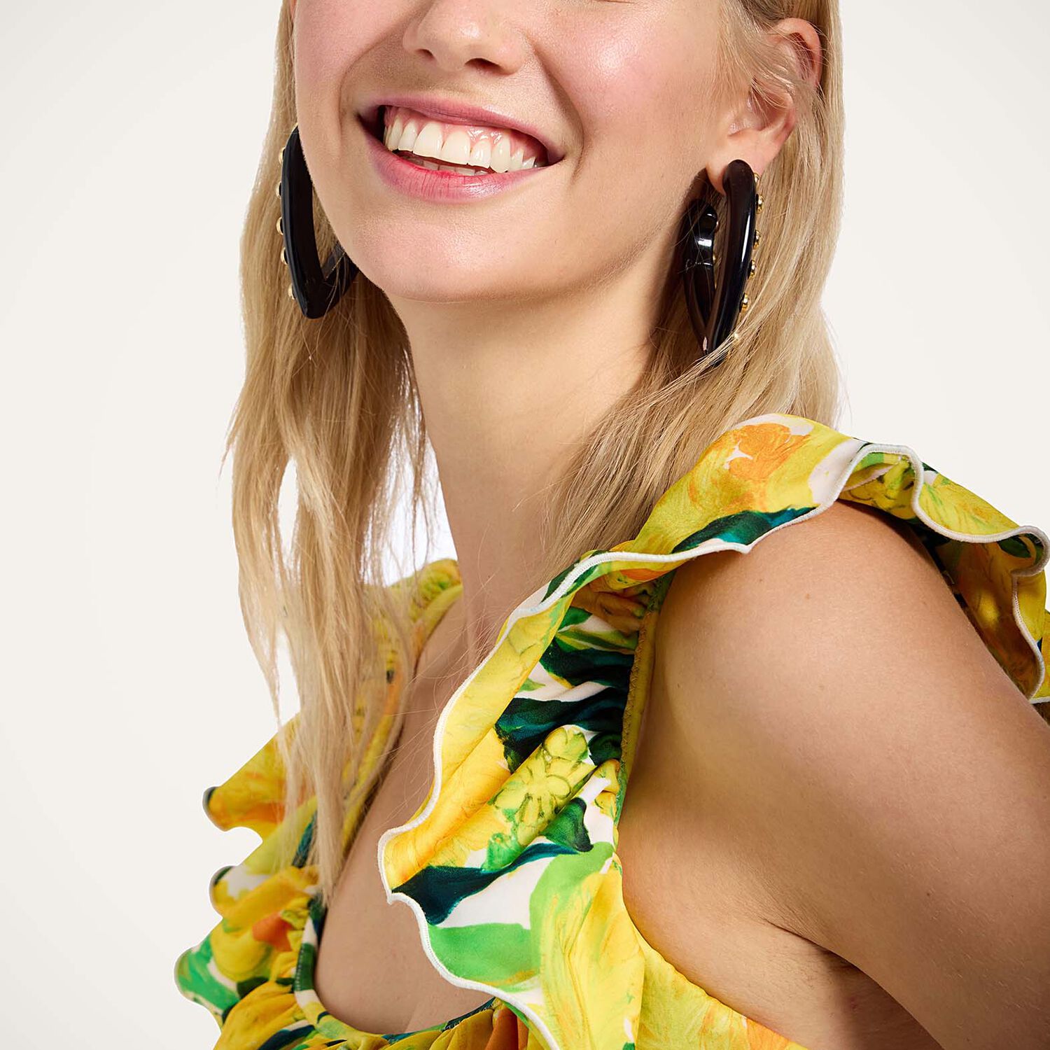 La Doublej Ruffle Bikini Top Zesty Yellow
