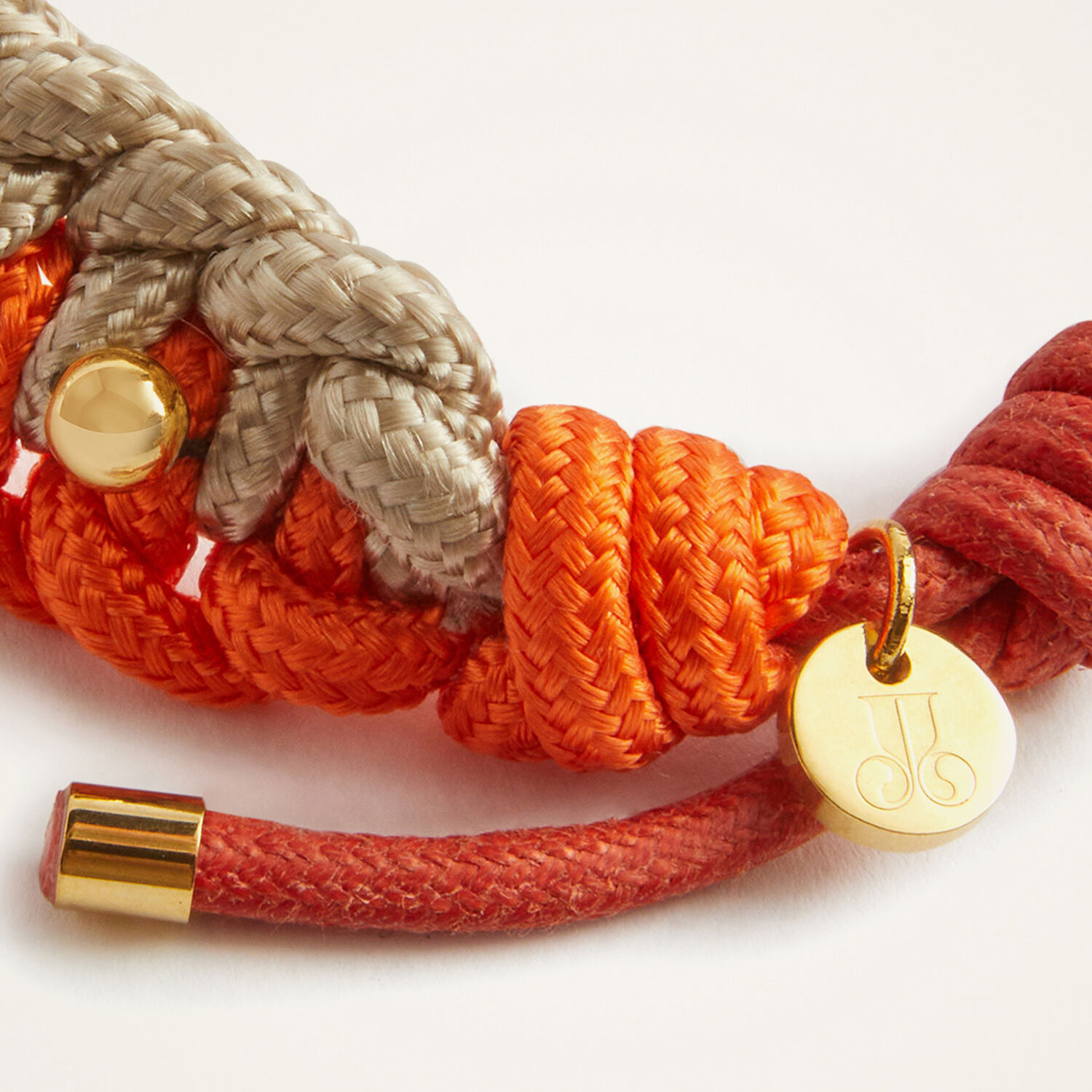 La Doublej Better Together Bracelet In Bicolor Orange & Ivory