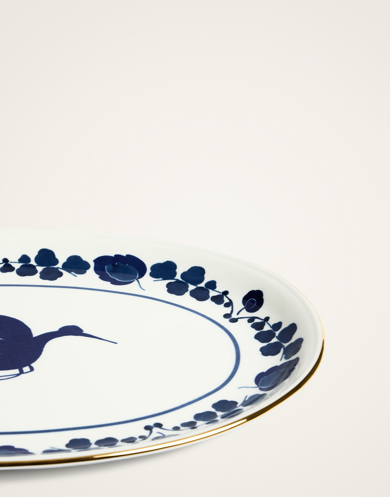 La DoubleJ Oval Platter La DoubleJ Oval Platter Wildbird Blue PLA0002CER001BIR01BU03