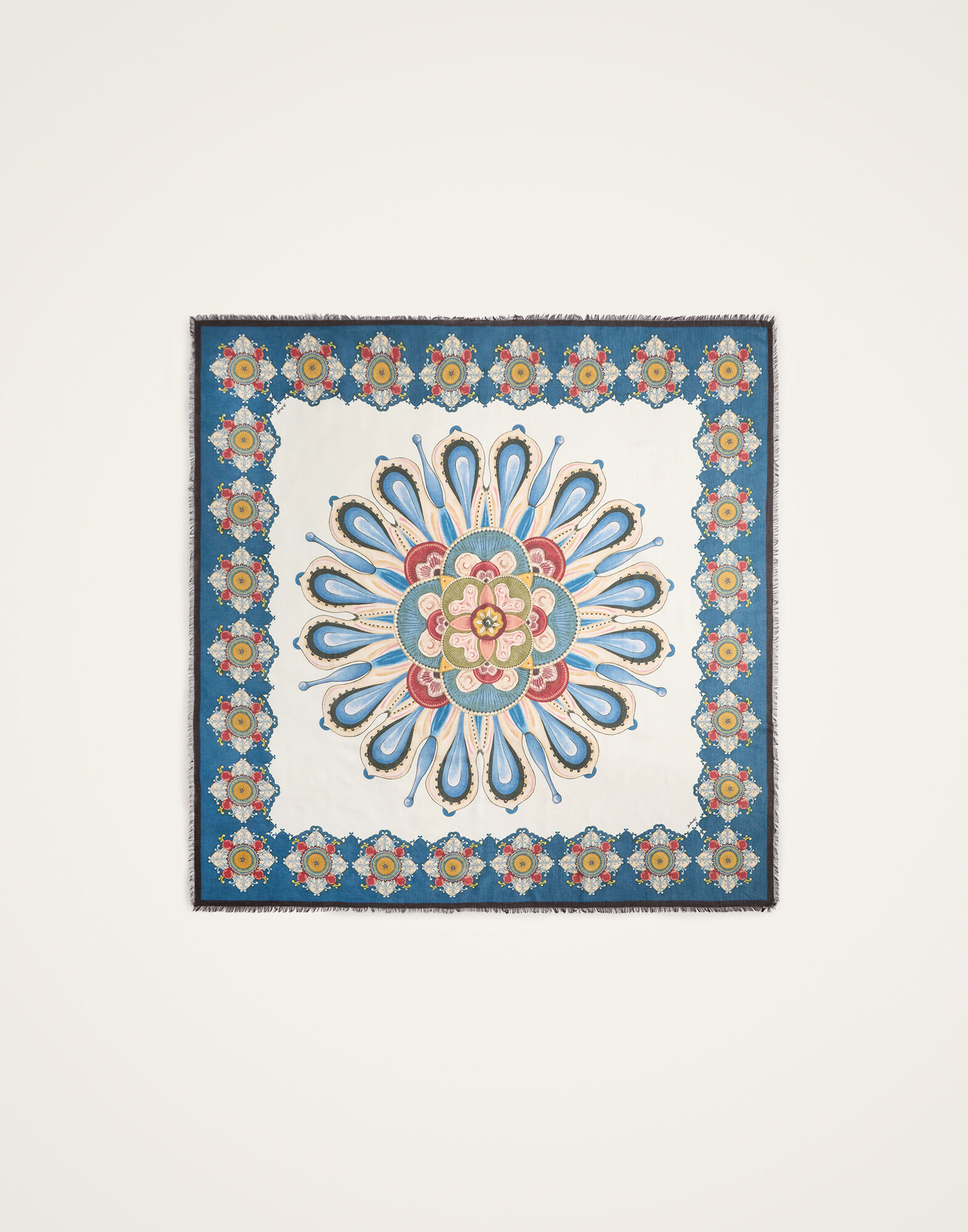 La DoubleJ Foulard 140 Nucleus Plac&eacute;e Blue SCA0060MOS001NUC10BU03