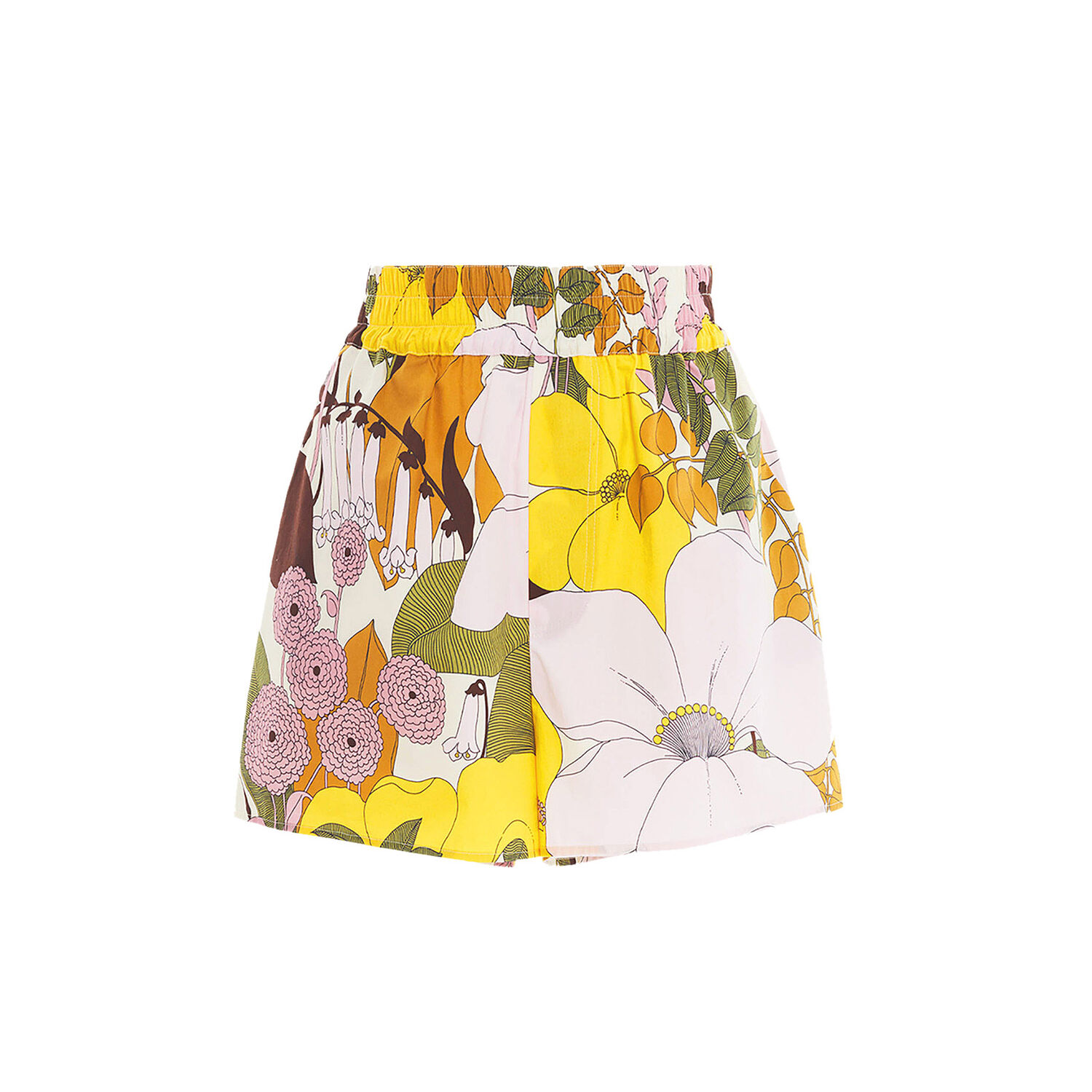 Shop La Doublej Pull-up Shorts In Big Flower Rose