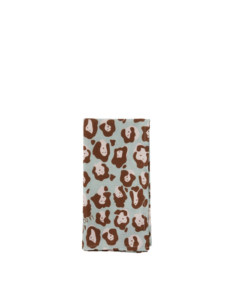 La DoubleJ Large Napkins Set Of 2 La DoubleJ Large Napkins Set Of 2 Lady Leopard Acqua NAP0006LIN001LLE0002