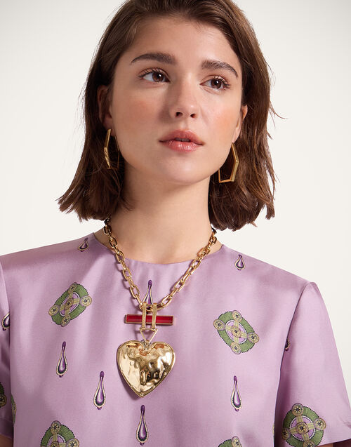 La DoubleJ Love Necklace 24k Gold Plate & Carnelian NEC0029BRA003CAR03YE05