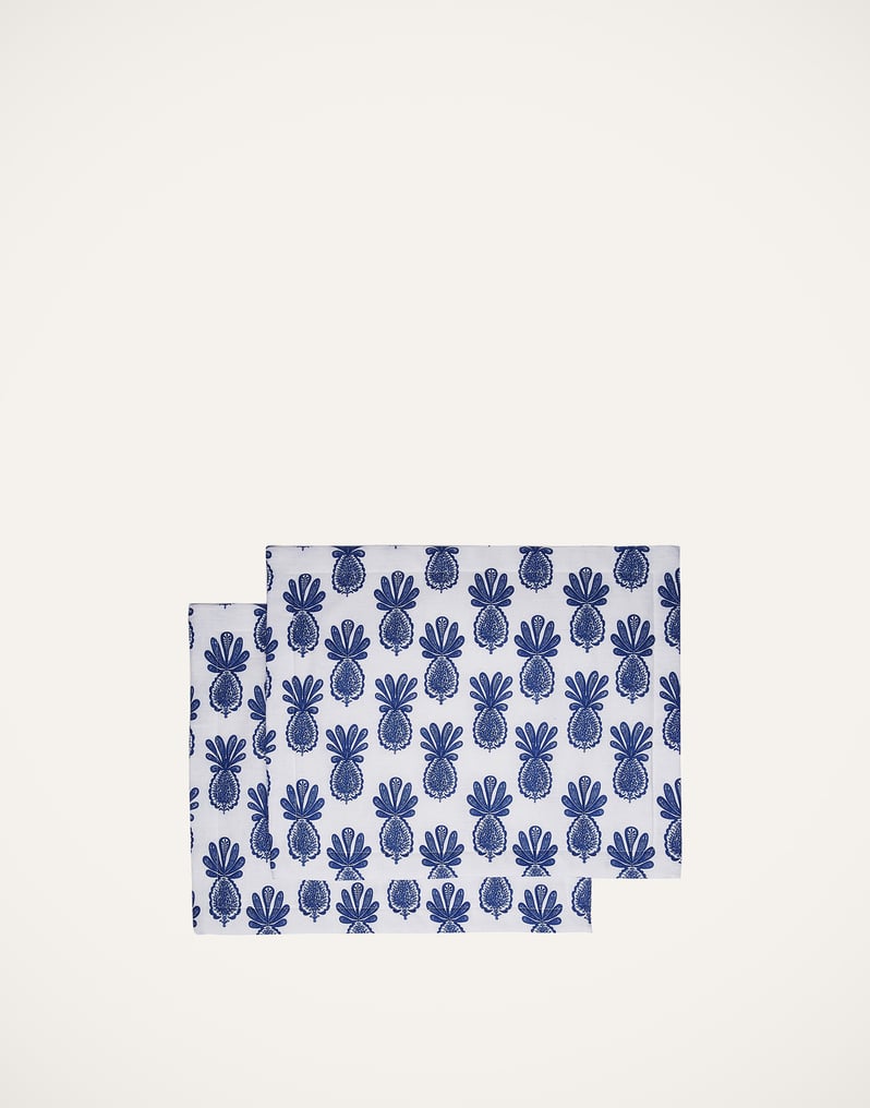 La DoubleJ Placemat Set Of 2 La DoubleJ Placemat Set Of 2 Pineapple Blu TBM0001LIN001PNP0017