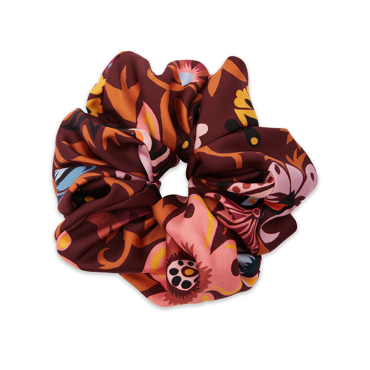 La Doublej Giga Botanical-print Scrunchie In Selva