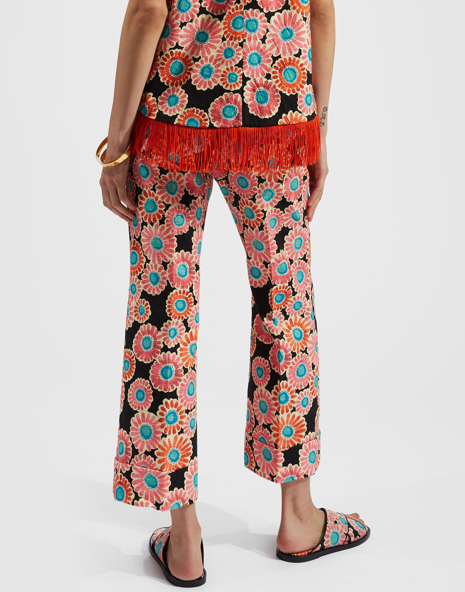 La DoubleJ Hendrix Pants Crazy Daisy Black TRO0014COT005DAY0002