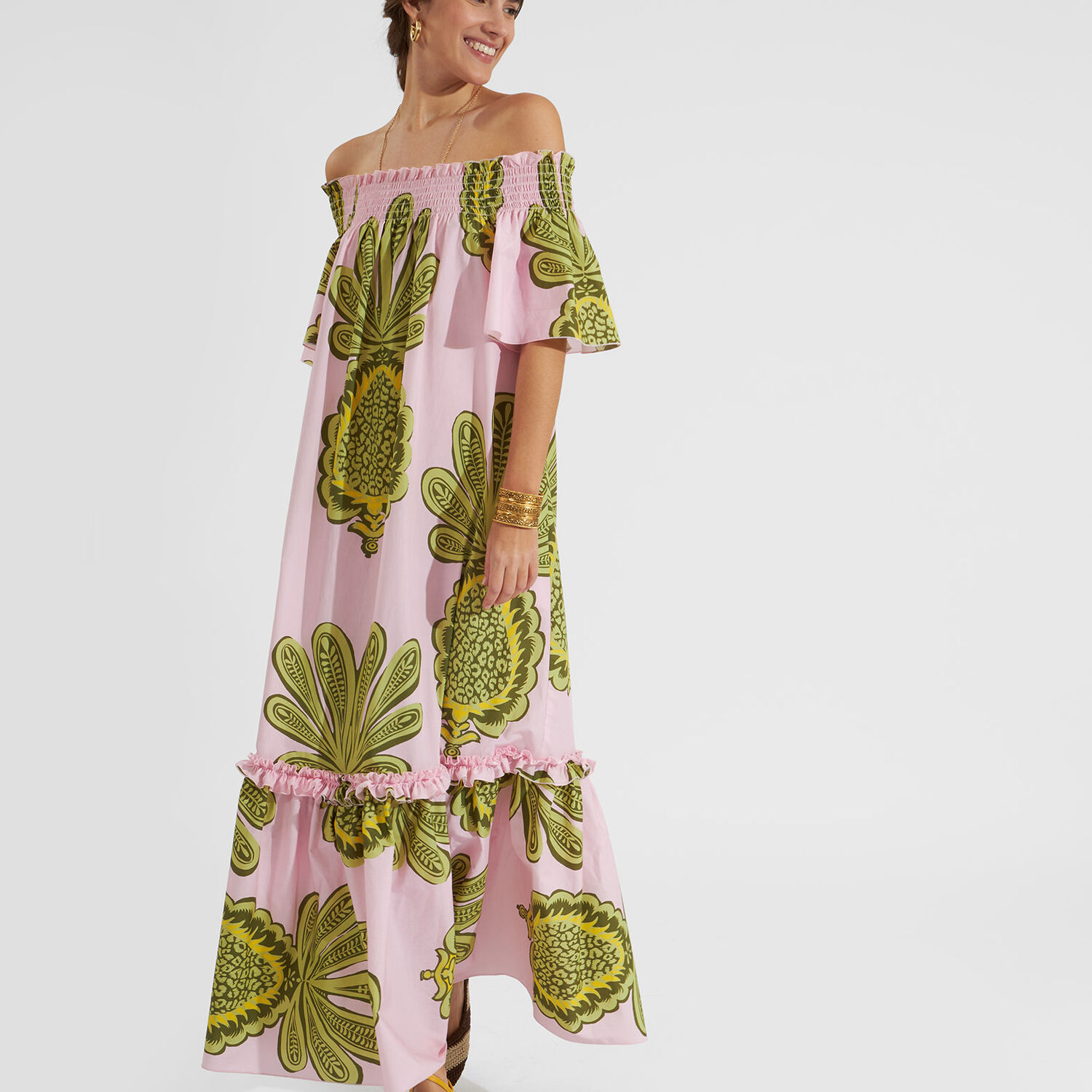Shop La Doublej Capalbio Dress In Big Pineapple Pink
