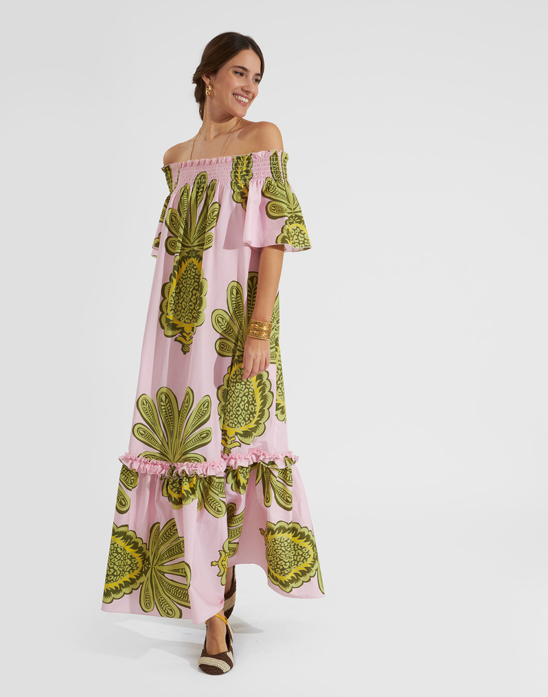 La DoubleJ Capalbio Dress La DoubleJ Capalbio Dress Big Pineapple Pink DRE0320COT039PNP01PI01