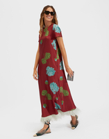 La DoubleJ Swing Dress (With Feathers) La DoubleJ Swing Dress (With Feathers) Ortensia Bordeaux DRE0316SIL001ORT0004