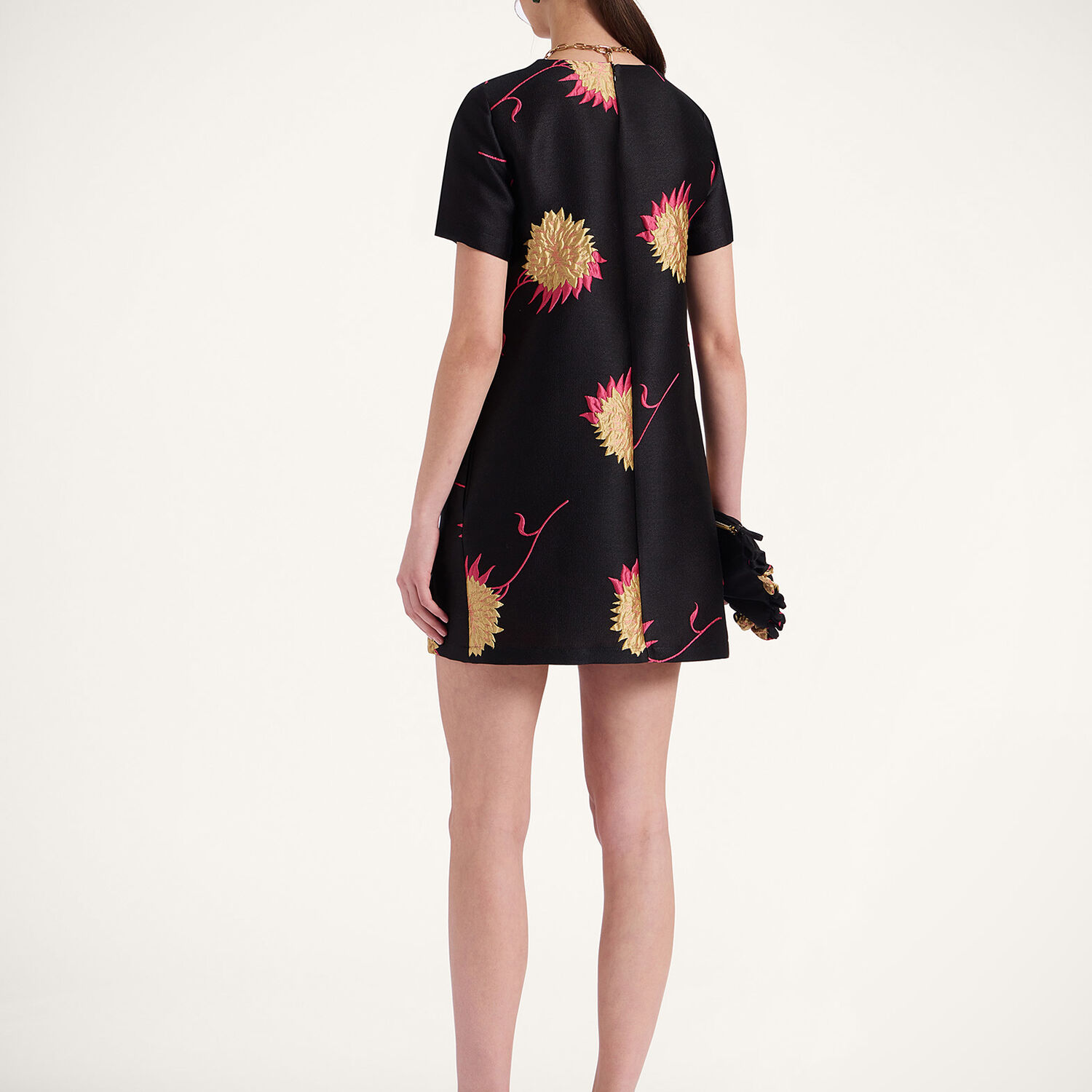  La Doublej Dresses Women - Mini Swing Dress Derby Black L 83% Polyester 9% Cotton 5% Silk 3% Polyamide 