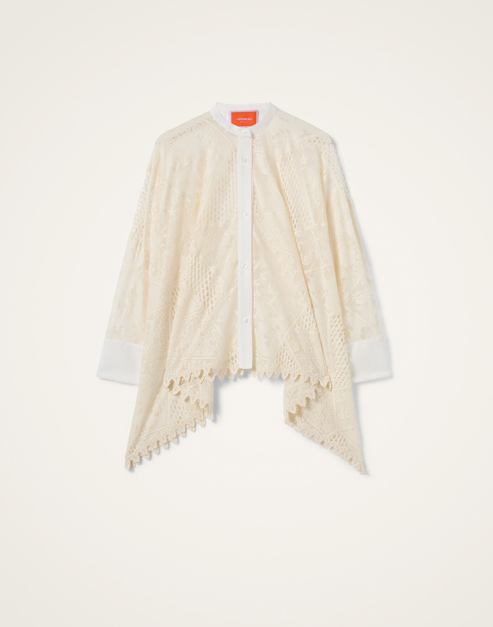 La DoubleJ Lacey Foulard Shirt Solid Ecru SHI0167LAC008SOLIDBR05