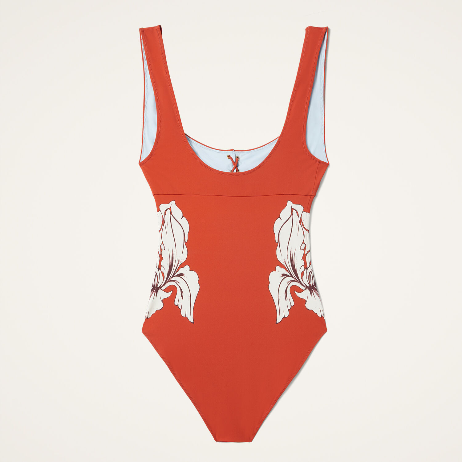 La Doublej Floral Sunset Swimsuit In Iris Placée Dark Orange