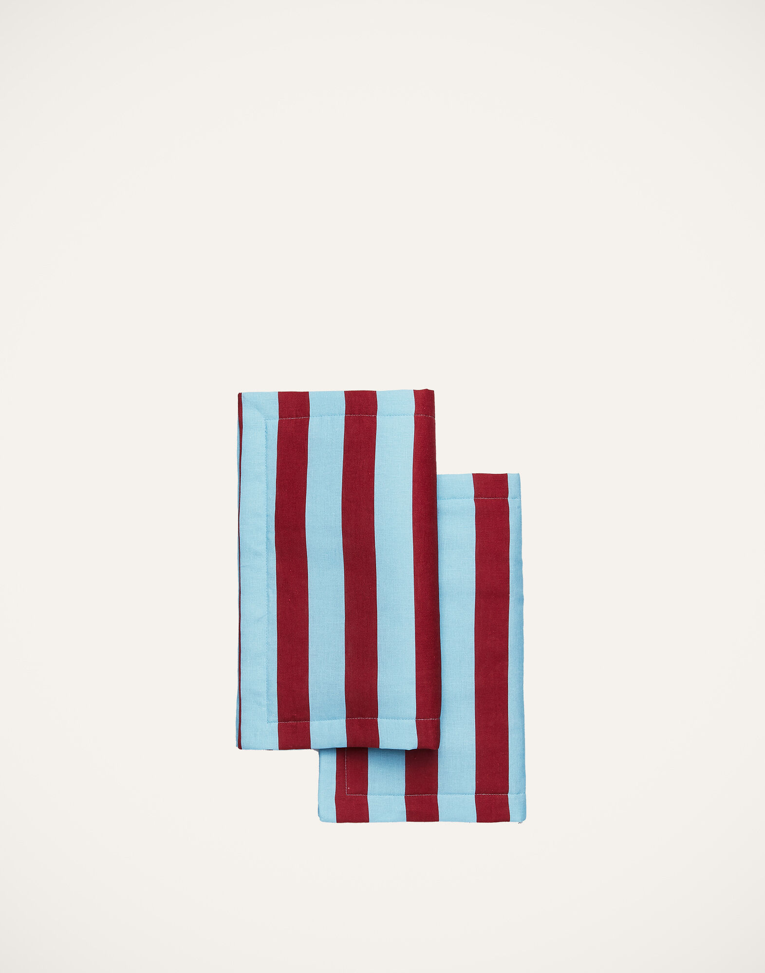 La DoubleJ Placemat Set Of 2 Riga Bordeaux - Azzurro TBM0001LIN001RIG0012