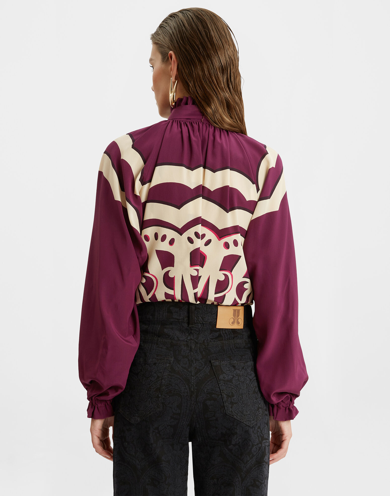 La DoubleJ Cerere Blouse Fans Plac&eacute;e Purple SHI0086CRE002FAN03PU01