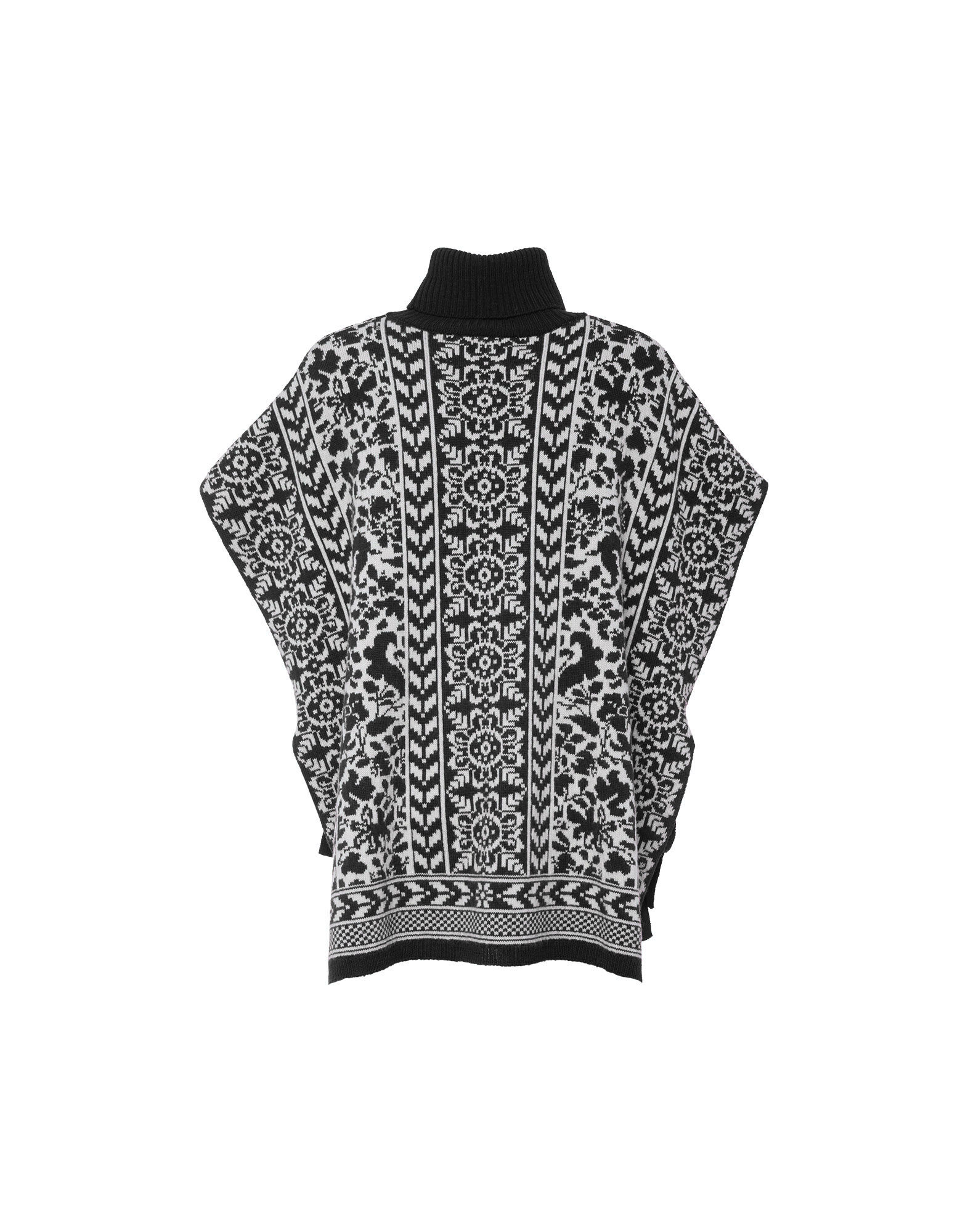 La DoubleJ High Neck Poncho Black / White PUL0098KNI060VAR0167