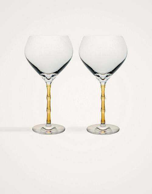 La DoubleJ Bamboo Balloon Glasses Set Of 2 La DoubleJ Bamboo Balloon Glasses Set Of 2 Solid Amber GLA0049GLS002SOLIDYE10