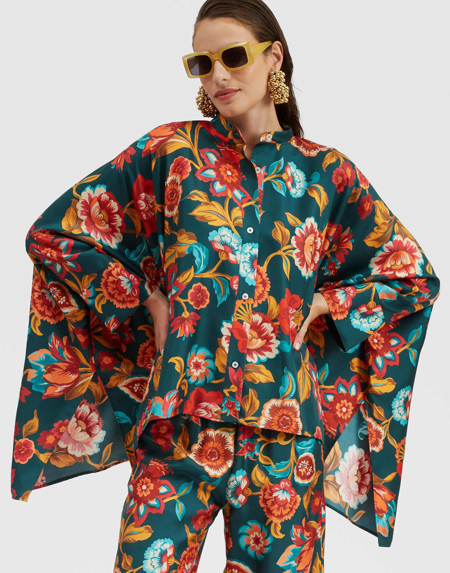 La DoubleJ Foulard Shirt Hottie Emerald SHI0075SIL001HOT01GR04