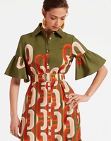 La DoubleJ Choux Midi Dress La DoubleJ Choux Midi Dress Prometheus Placée Camouflage DRE0733COT039EUS02GR08