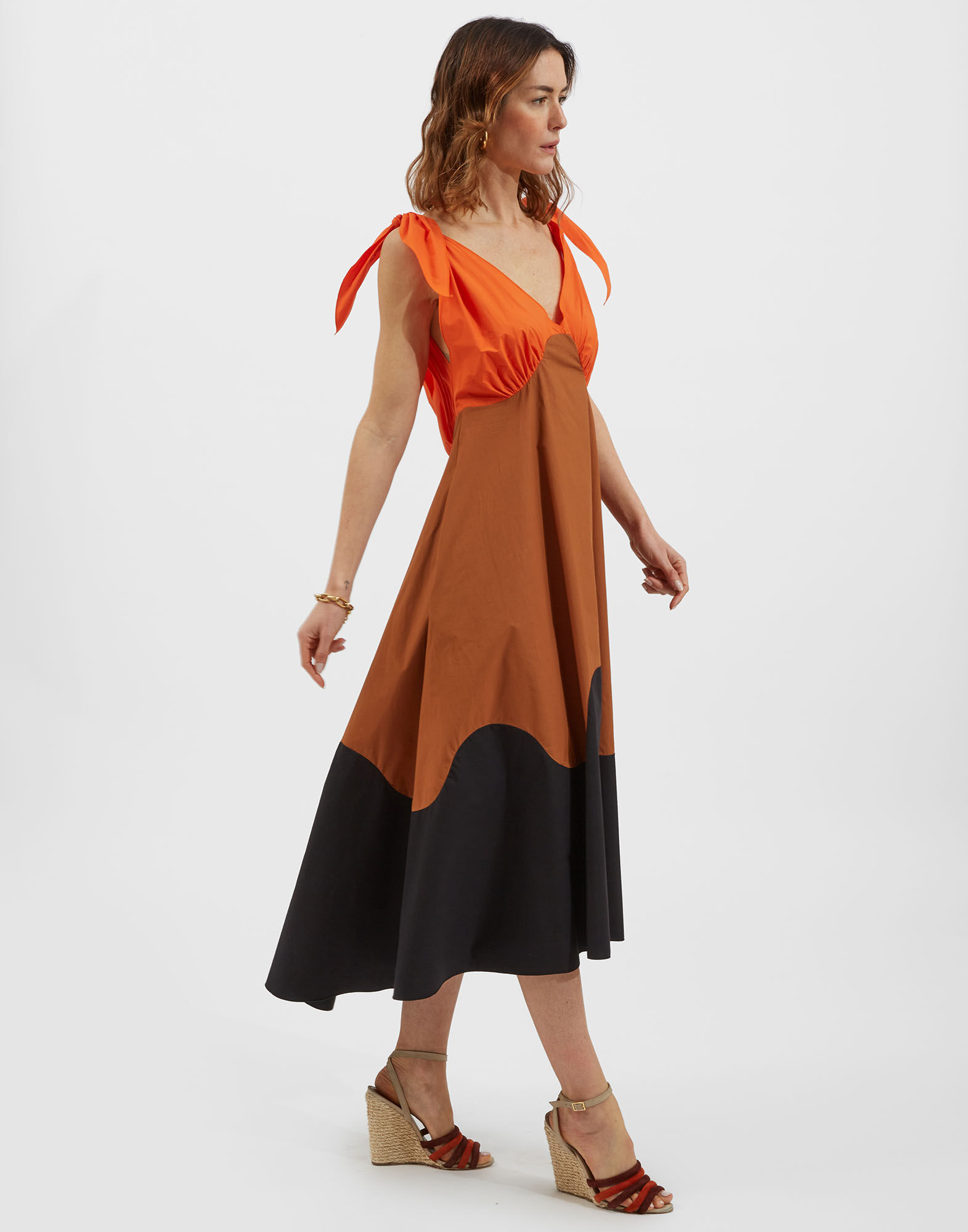 La DoubleJ High Tide Dress Color Block Corallo DRE0472COT043CLB06RE03