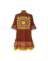 La DoubleJ Choux Dress La DoubleJ Choux Dress Sunset Verde Placée DRE0205COT015SUS0004