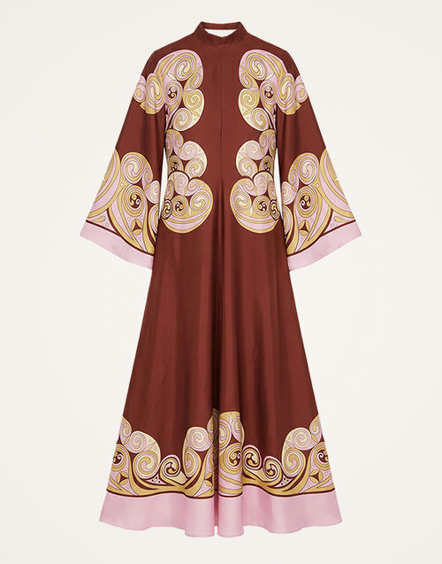La DoubleJ Magnifico Dress Kells Swirl Plac&eacute;e Burgundy DRE0232SIL006KLS01RE07