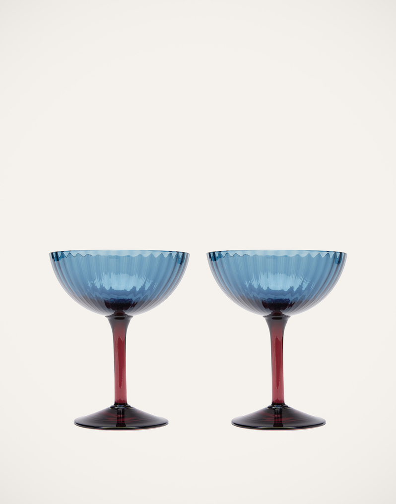 La DoubleJ Champagne Coupe Set of 2 La DoubleJ Champagne Coupe Set of 2 Blu Fumé GLA0012MUR001BLU0007