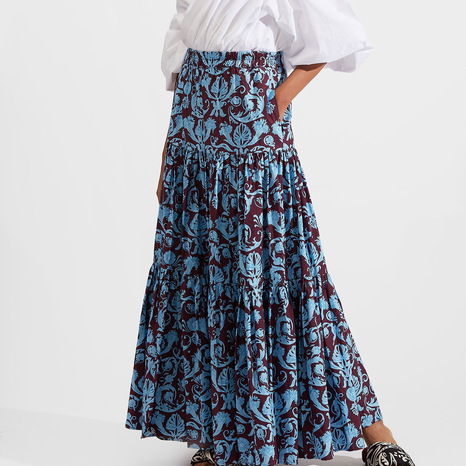 Shop La Doublej Big Skirt In Brocade