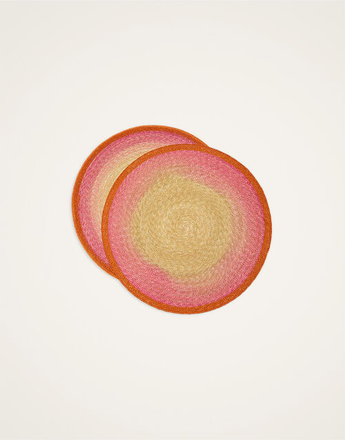 La DoubleJ Handpainted Sunset Placemats Set Of 2 La DoubleJ Handpainted Sunset Placemats Set Of 2 Gradient Fuchsia PMT0030STR001GRA02PI03