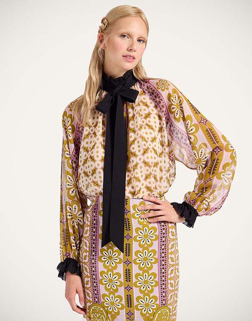 La DoubleJ Cerere Blouse La DoubleJ Cerere Blouse Pagoda Placée Pink SHI0086SIL014PAG01PI01