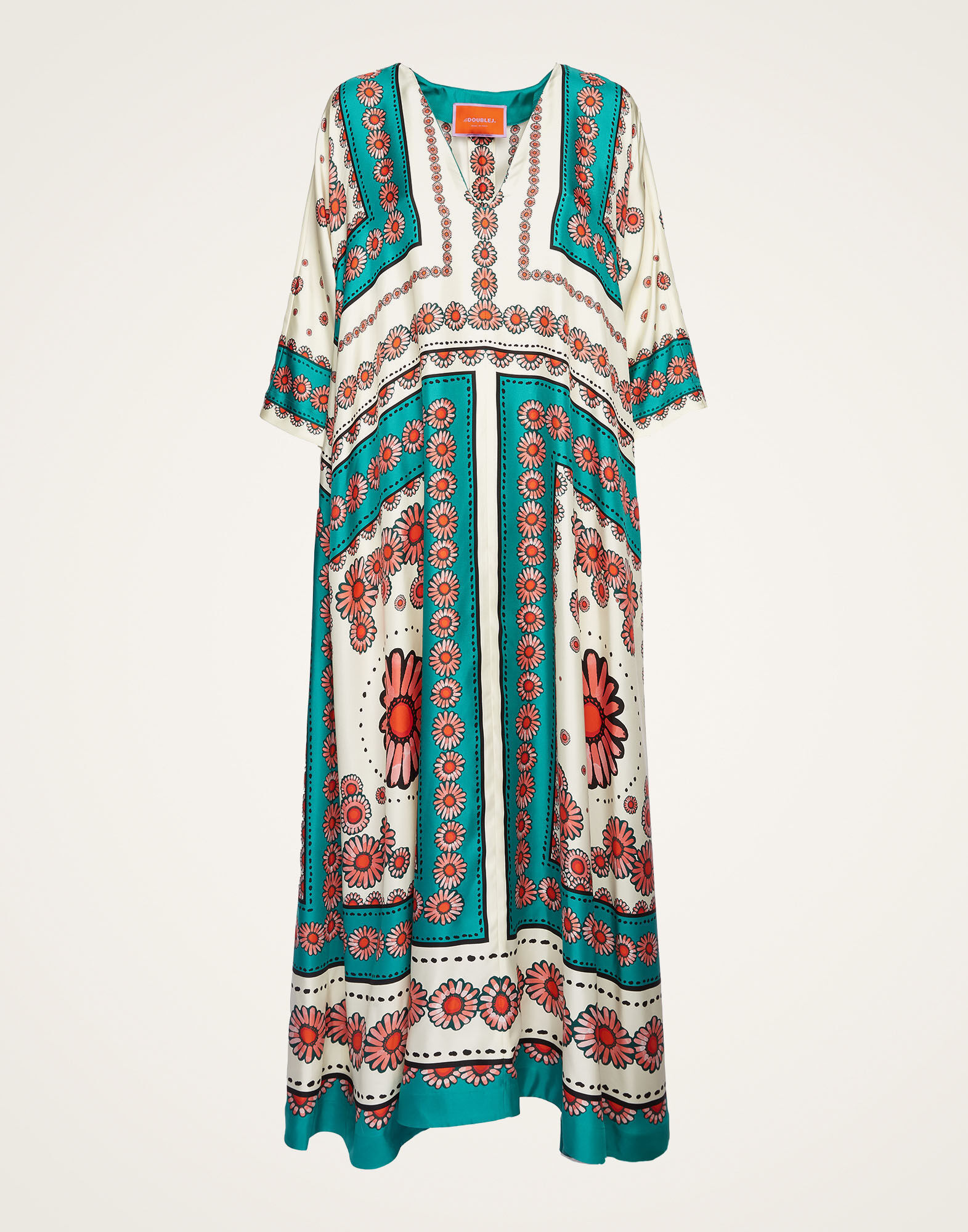 La DoubleJ Muumuu Dress Daisy Plac&eacute;e Turquoise DRE0225SIL006DAY0008