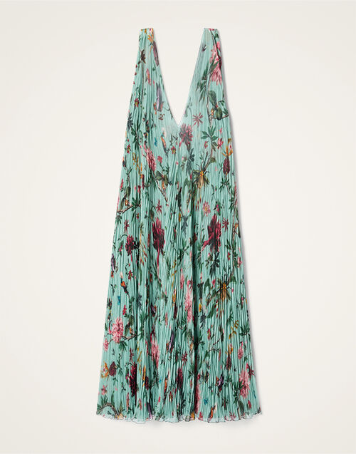 La DoubleJ Twirling Long Dress Zooflora Light Blue DRE0989TUL002ZOF02BU01